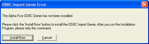 Odbc Import Genie Error